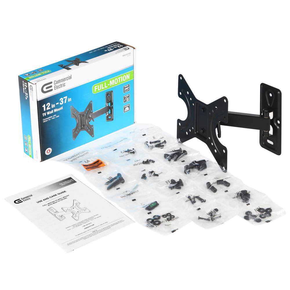 Commercial Electric Full Motion TV Wall Mount for 12 in. - 37 in. TVs XD2471-S