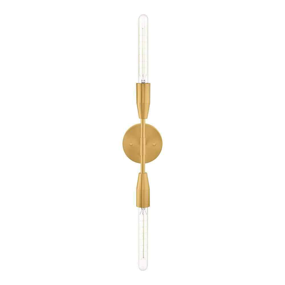 Home Decorators Ansel 2LT Convertible Sconce Aged Brass Finished Frame