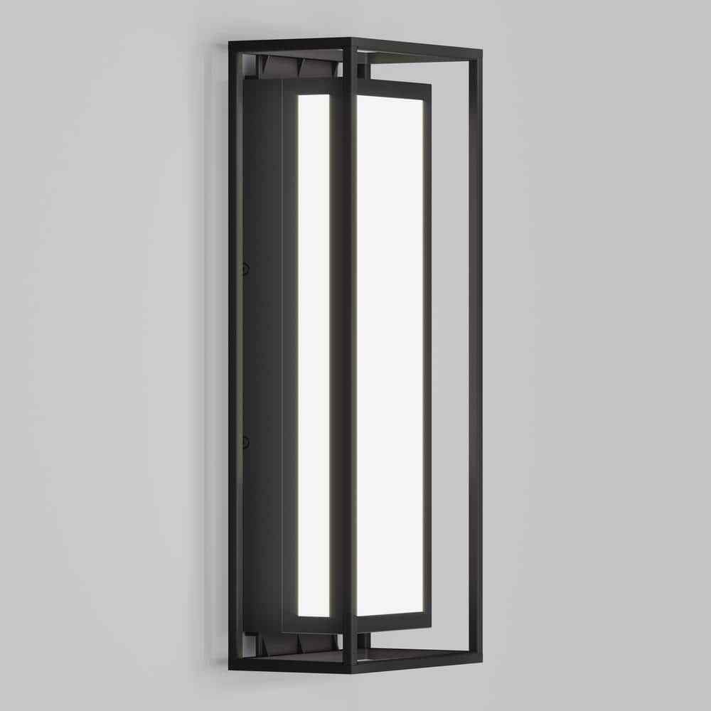Artika Ghost Black Modern Integrated LED Outdoor Hardwired Light Lantern Sconce