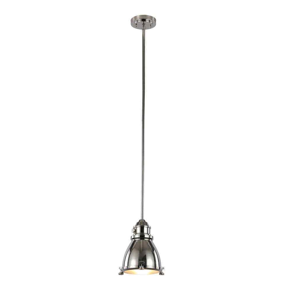 Bel Air Lighting Performance 1-Light Polished Nickel Mini Pendant Light Fixture