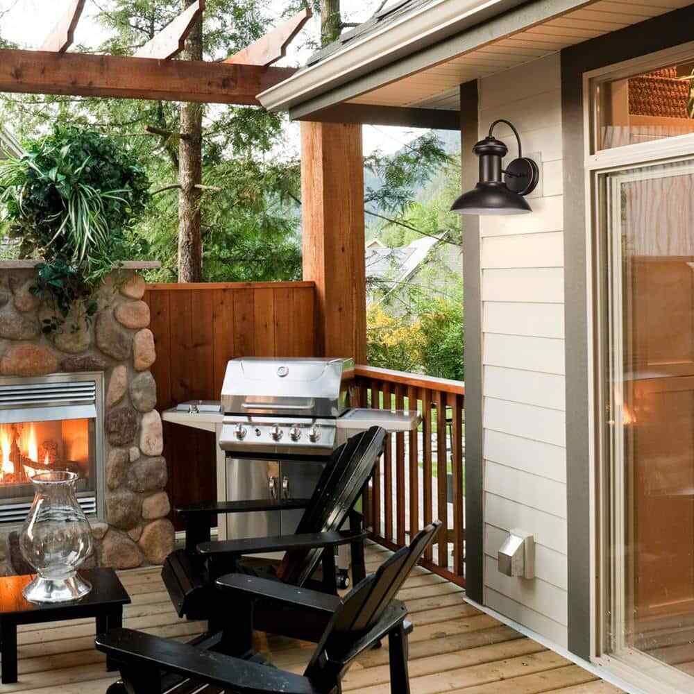 Globe Electric Jamenson Oil-Rubbed Bronze Farmhouse Indoor/Outdoor Wall Sconce