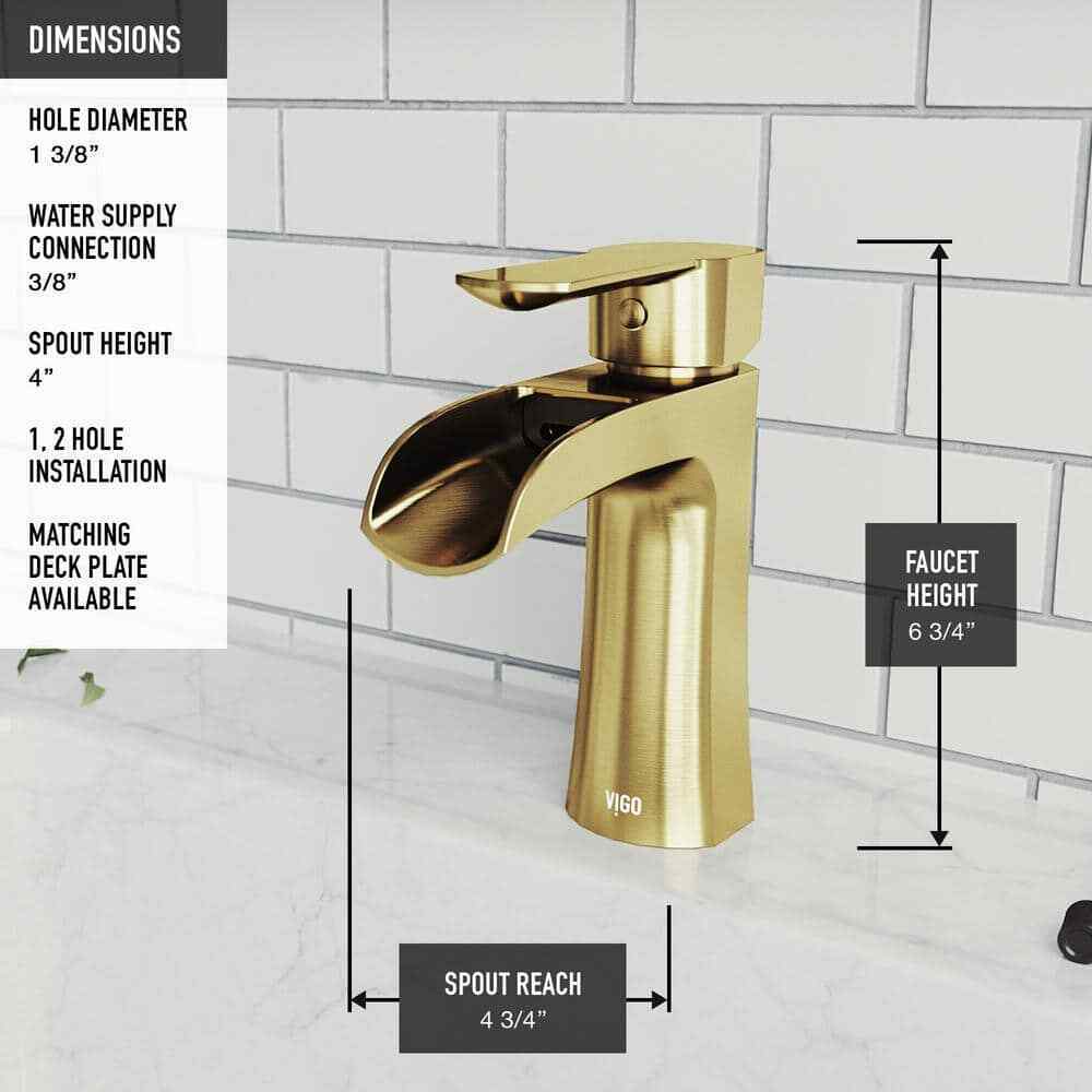VIGO Paloma Single Handle Single-Hole Bathroom Faucet in Matte Brushed Gold