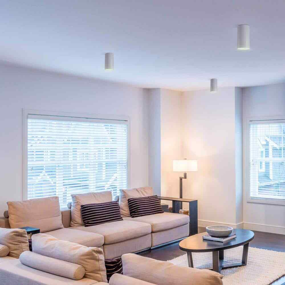 Volume Lighting 1-Light White Flush Mount Ceiling Light Cylinder