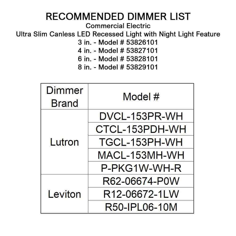 Commercial Electric 4 in. CCT Integrated LED Recessed Light Trim w/ Night Light