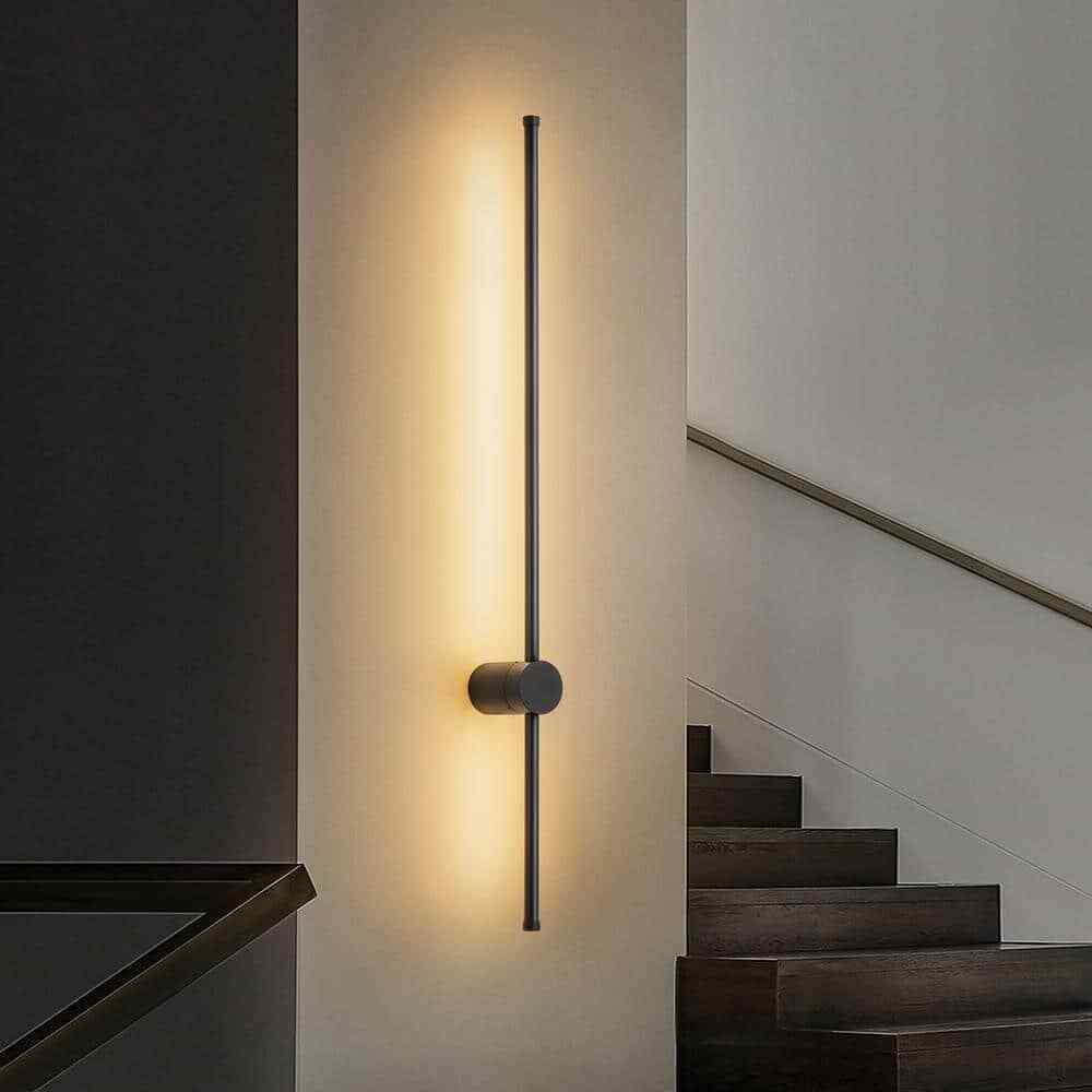 RRTYO Ronan 34.6 in. Black Warm Light LED Linear Sconce Vanity LIght
