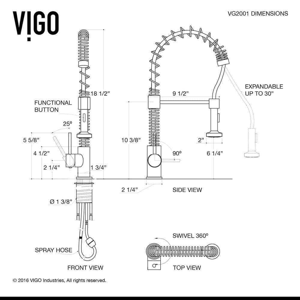 VIGO Edison Single Handle Pull-Down Sprayer Kitchen Faucet Set in Matte Black