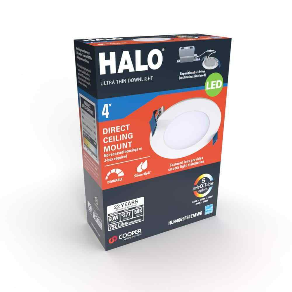 Halo HLB 4 in. CCT New Construction or Remodel Canless Recessed LED Kit