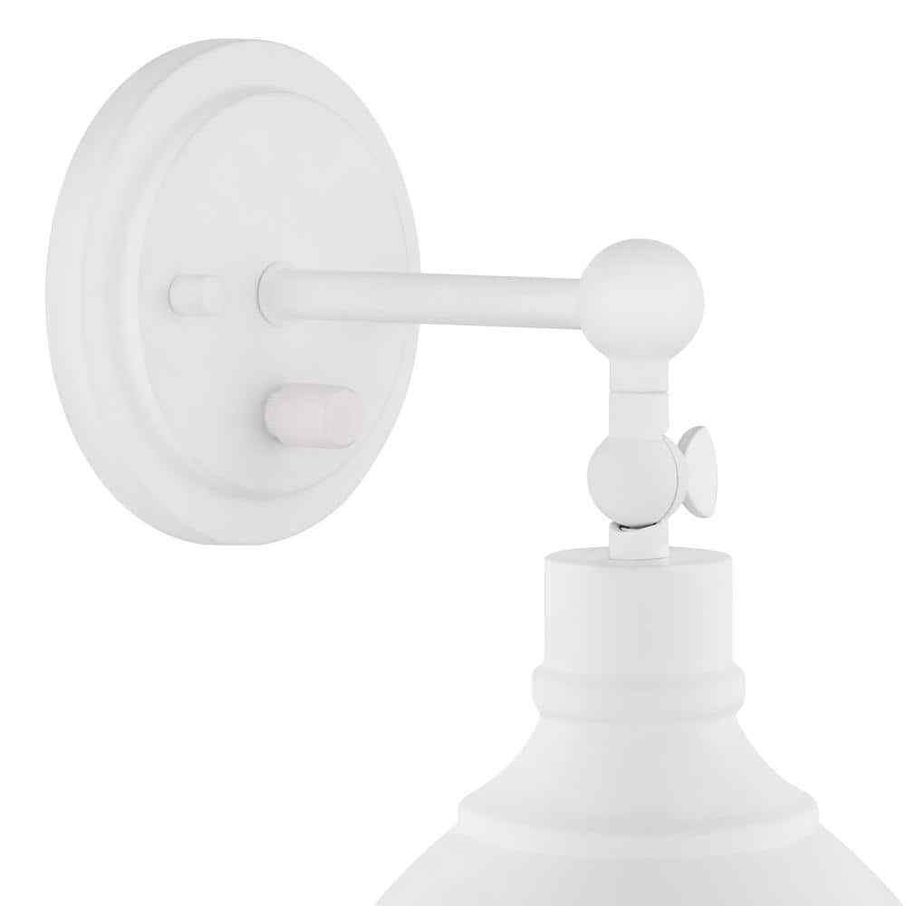Home Decorators Collection Franklin 1-Light Wired Sconce in Distressed White