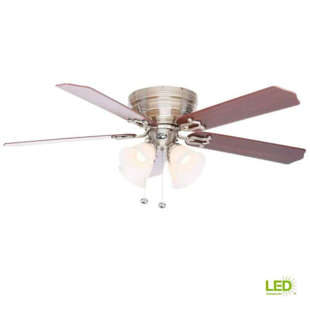 Hampton Bay Carriage House 52 in. Indoor LED Brushed Nickel Ceiling Fan
