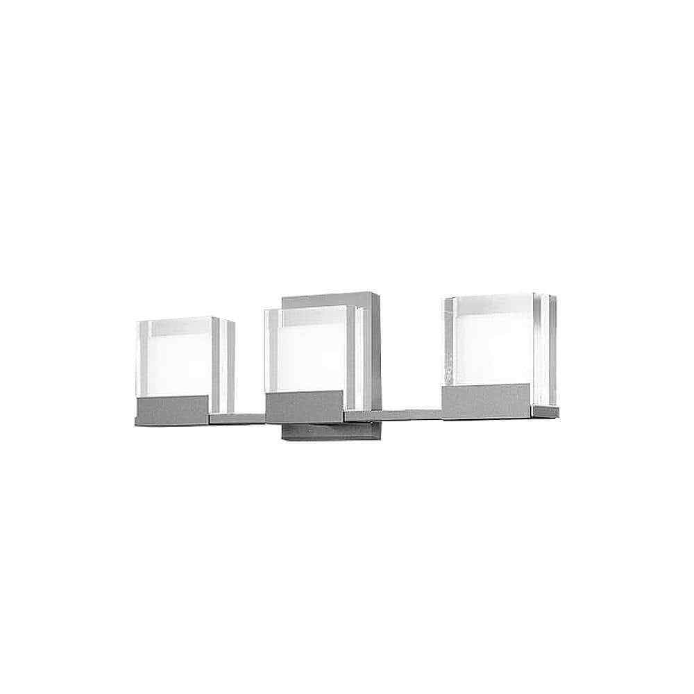 Home Decorators Collection 3-Light Brushed Nickel Integrated LED Light Bar