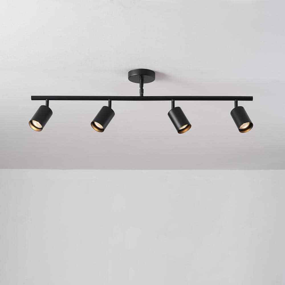 Globe Electric Willard 2.92 ft. 4-Light Black Adjustable Height Linear Track Kit