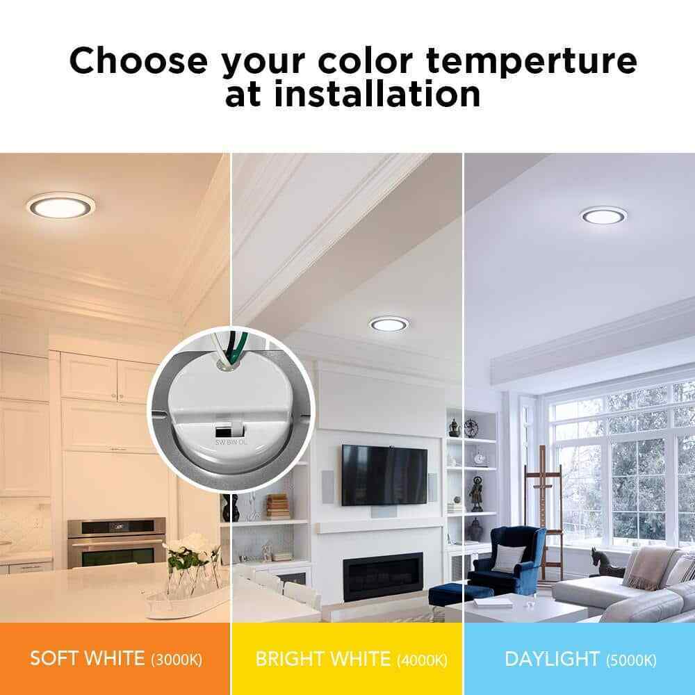 Hampton Bay Clement Round Flat Panel 13 in. Black Integrated LED Flush Mount
