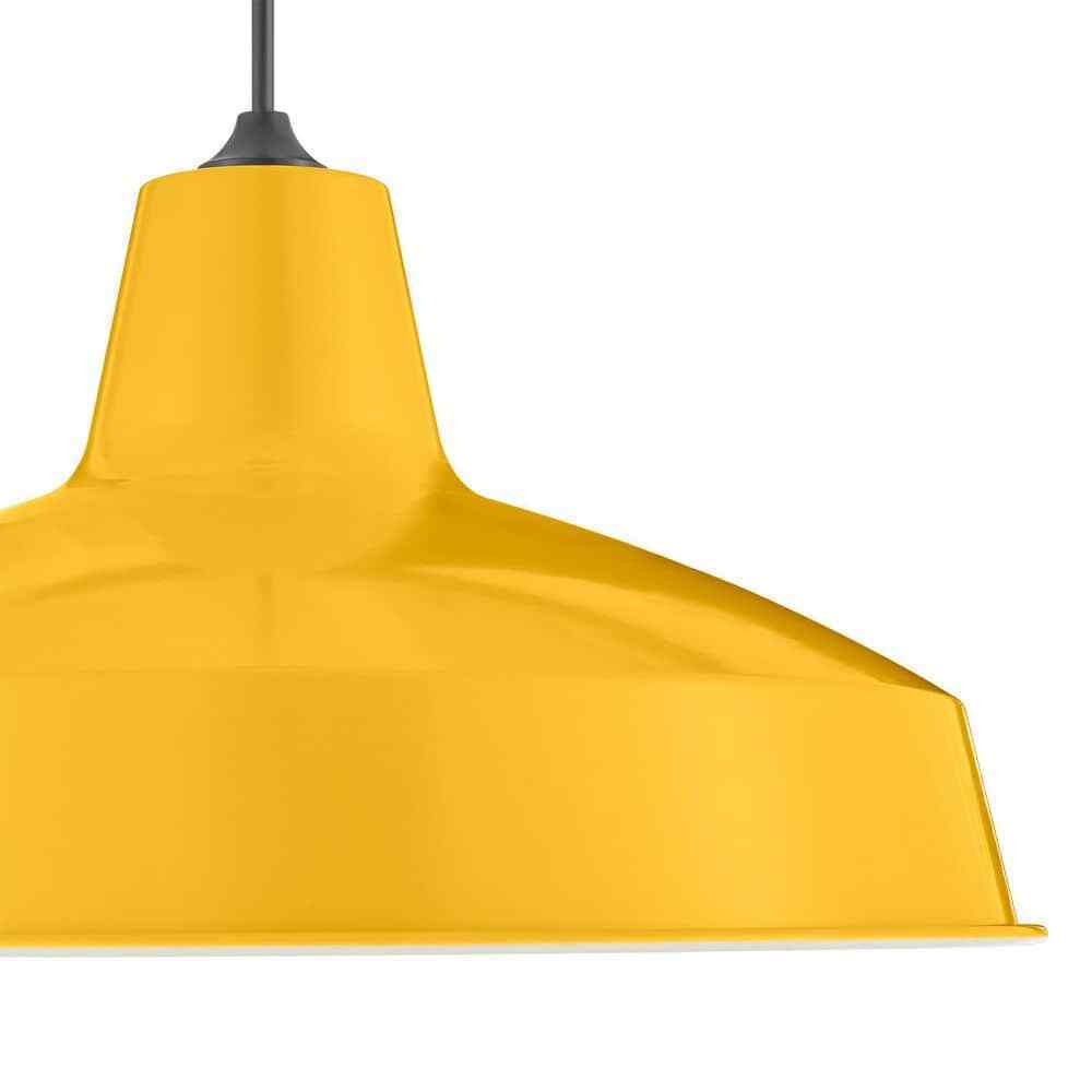 Hampton Bay 1-Light Yellow Warehouse Pendant Light with Metal Shade AF-1032R/YL