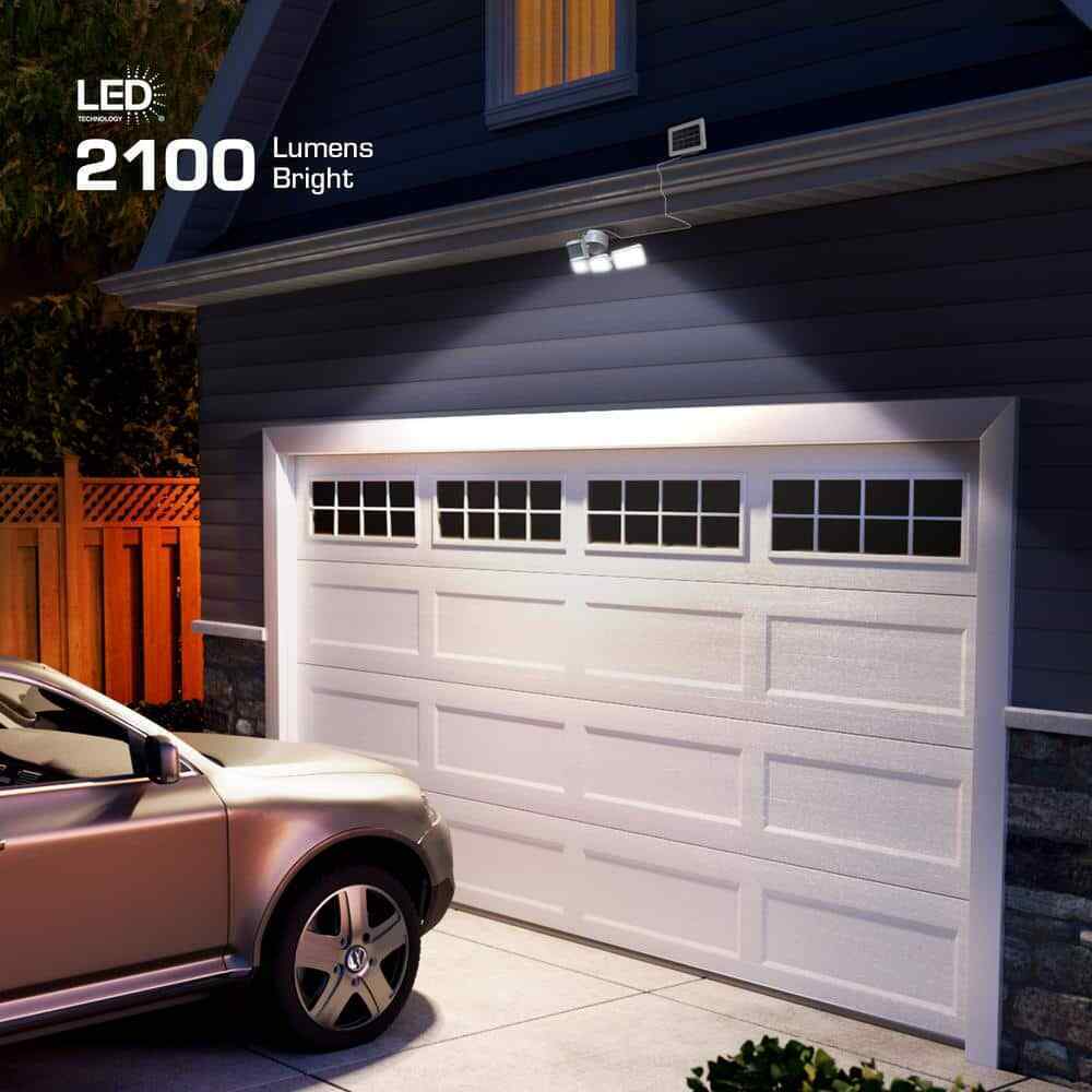 Defiant 180-Degree White Motion Activated Solar LED Security Flood Light