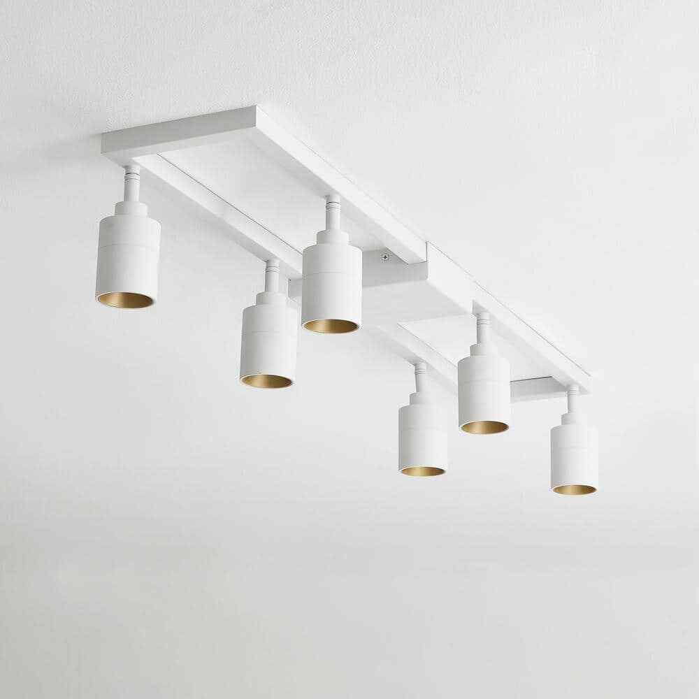 Vidalite White Modern LED Fixed Track Light 42-Watt Six Rotating Gimbal Heads