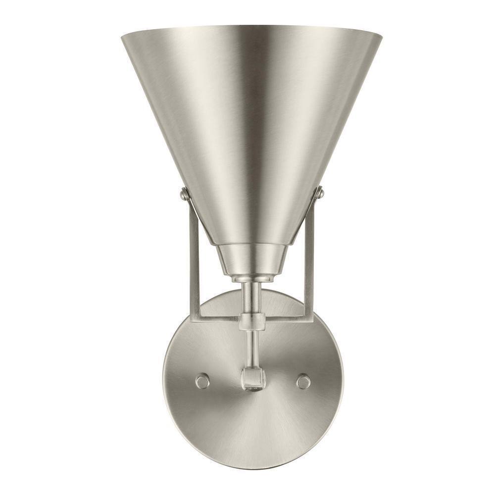 Home Decorators Insdale 1-Light Brushed Nickel Modern Bathroom Vanity Light
