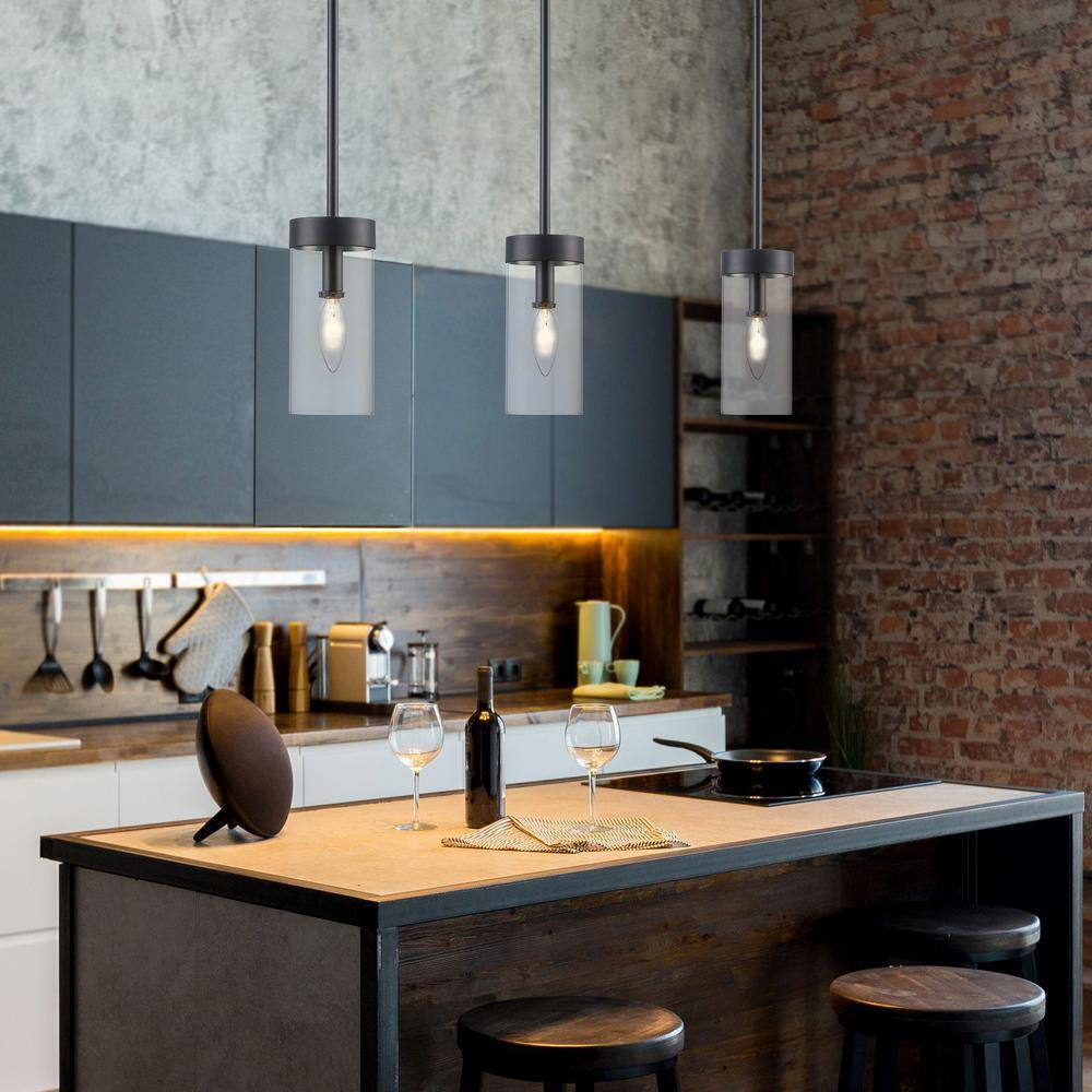 Bel Air Lighting Meadowlark 1-Light Black Mini Pendant Light Fixture