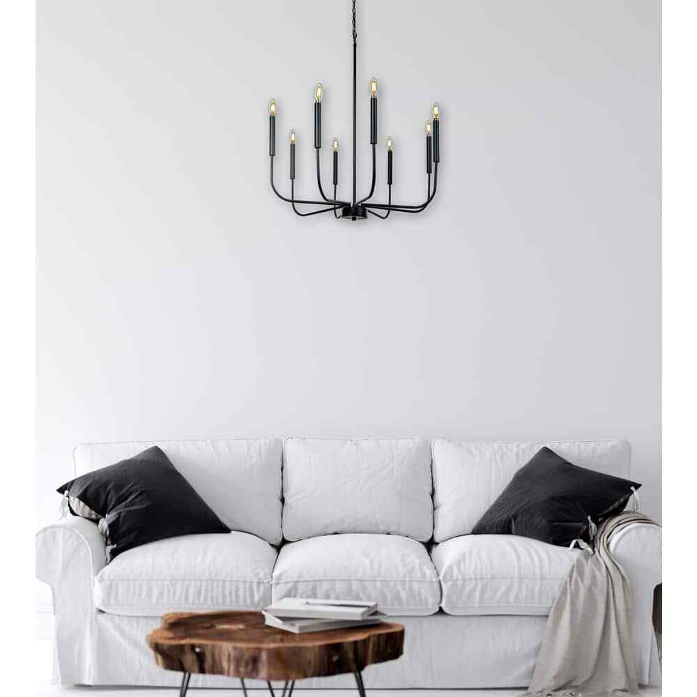 BELLADONNA Louis 8-Light Black Candlestick Chandelier
