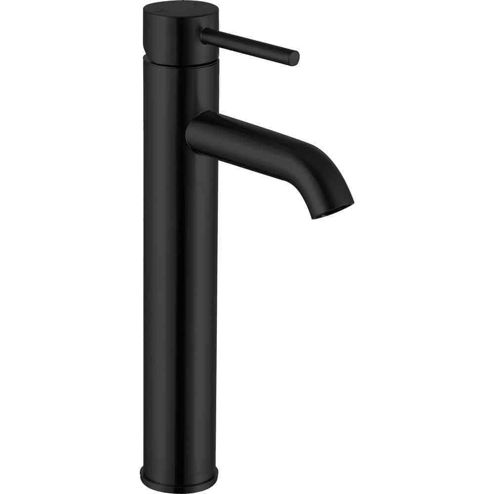 ANZZI Valle Single Hole Single-Handle Bathroom Faucet in Matte Black L-AZ108MB