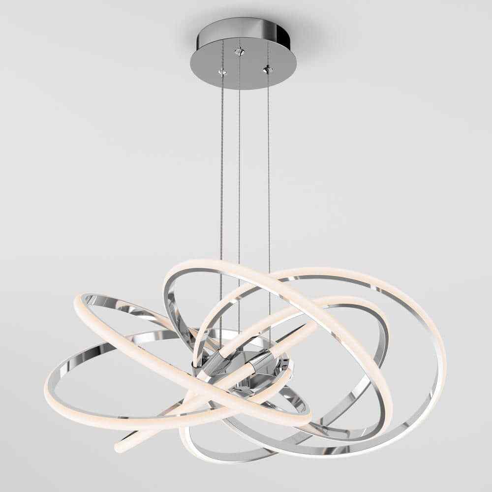 Artika Maelstrom 25-Watt Chrome Modern 5 CCT Integrated LED Pendant Light