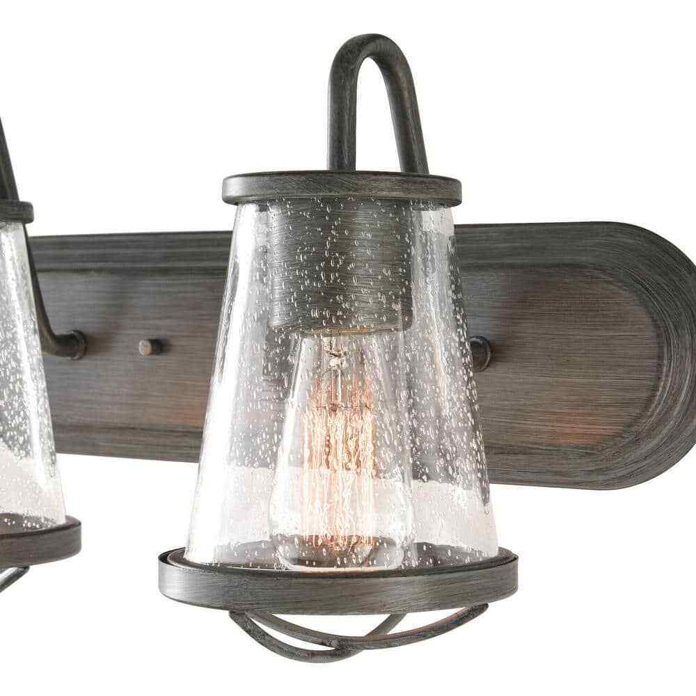 Home Decorators Georgina 18 in. 2-light Weathered Iron Industrial Indoor Vanity