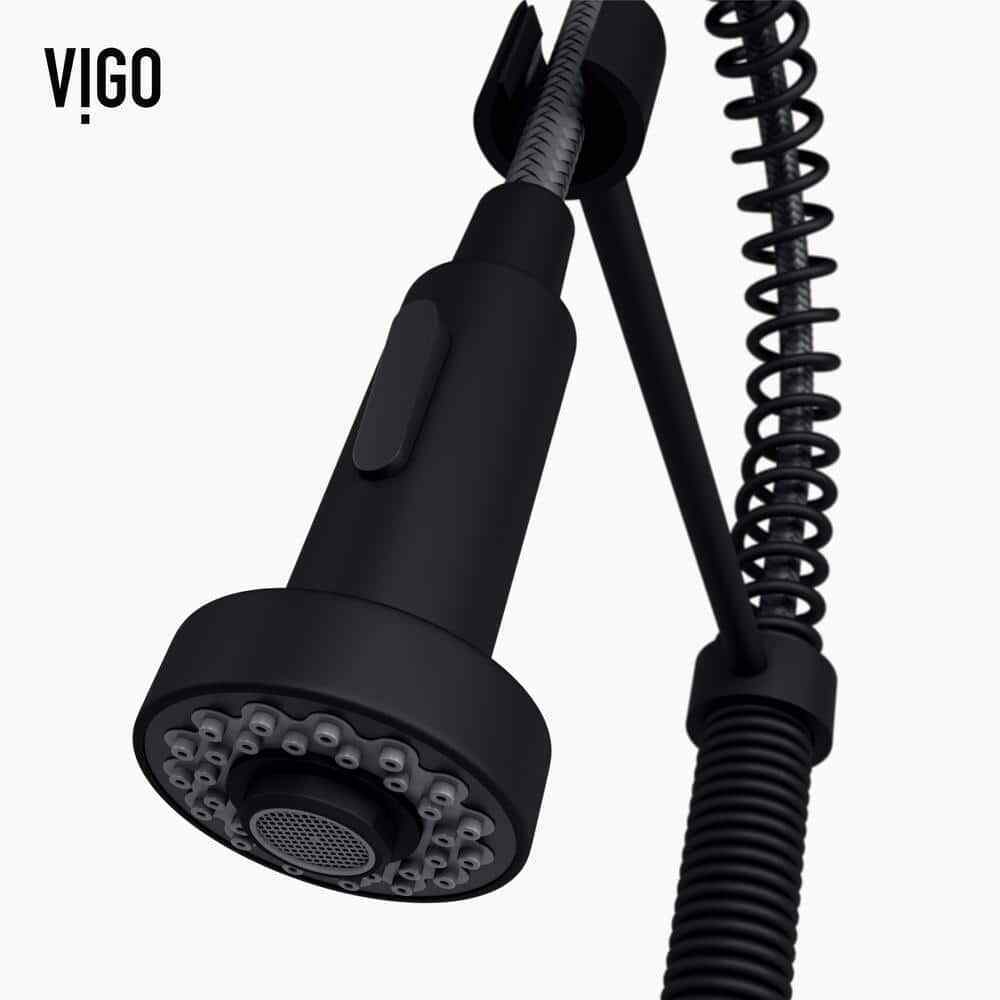 VIGO Edison Single Handle Pull-Down Sprayer Kitchen Faucet in Matte Black