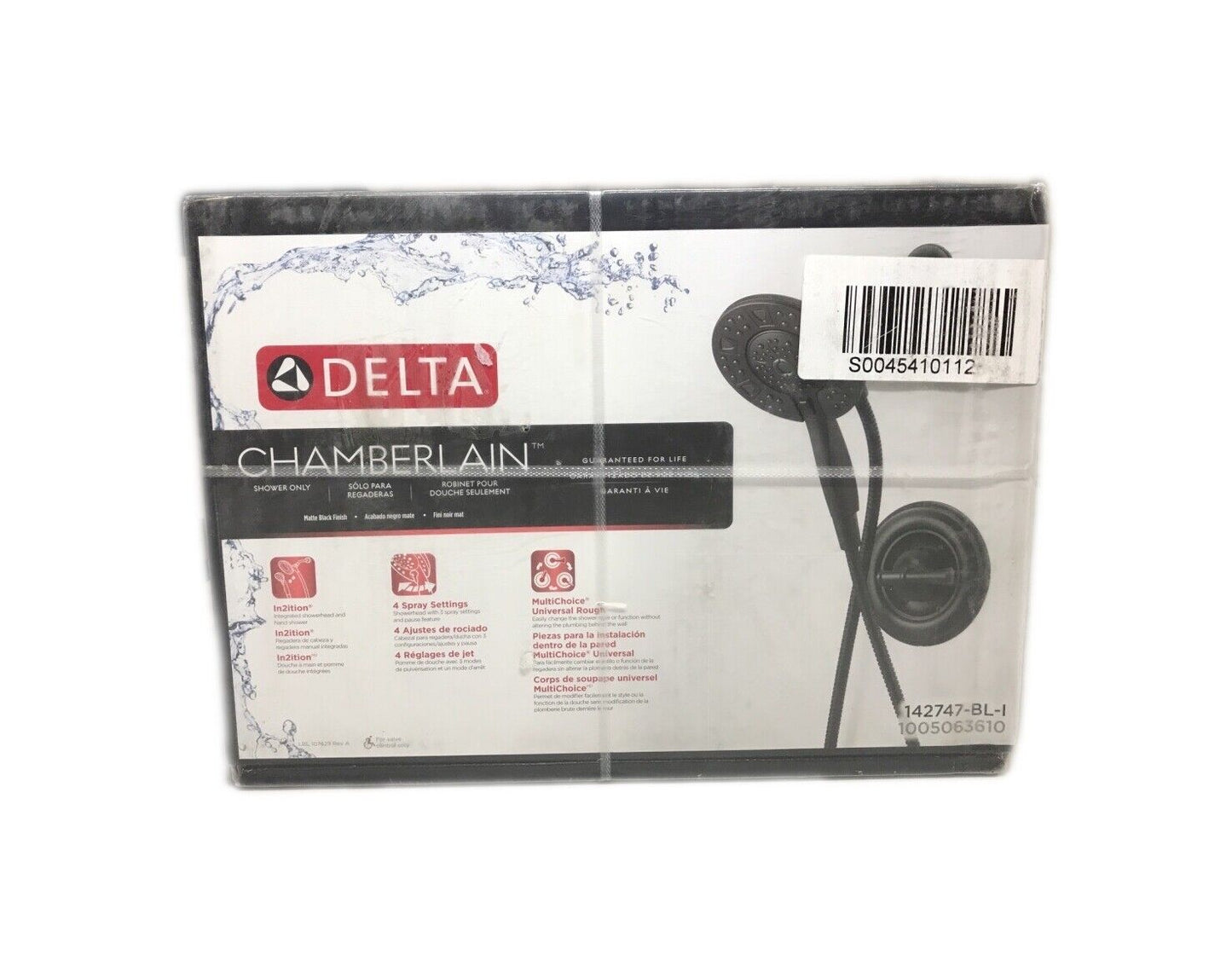 Delta Chamberlain In2ition 2-in-1 1-Handle 4-Spray Shower Faucet Matte Black