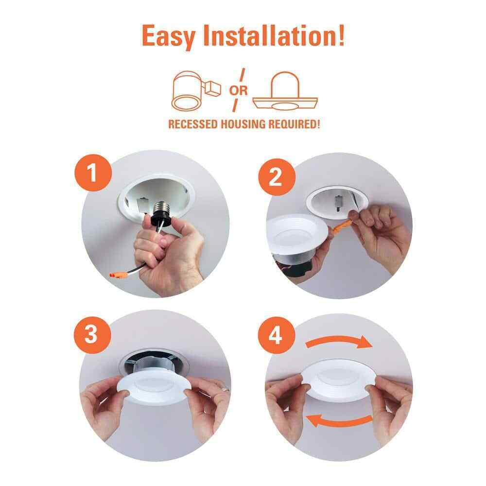 HALO LTE 4 in. LED Recessed Trim 3000K Housing Required New Construction 12-Pack