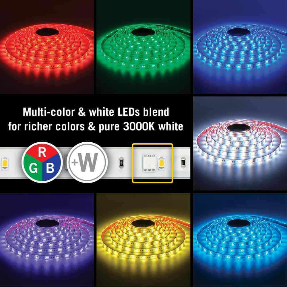 Armacost Lighting 16 ft. 5 m IP67 RGB Plus W Strip Light Tape 30 Plus 30 LED/m