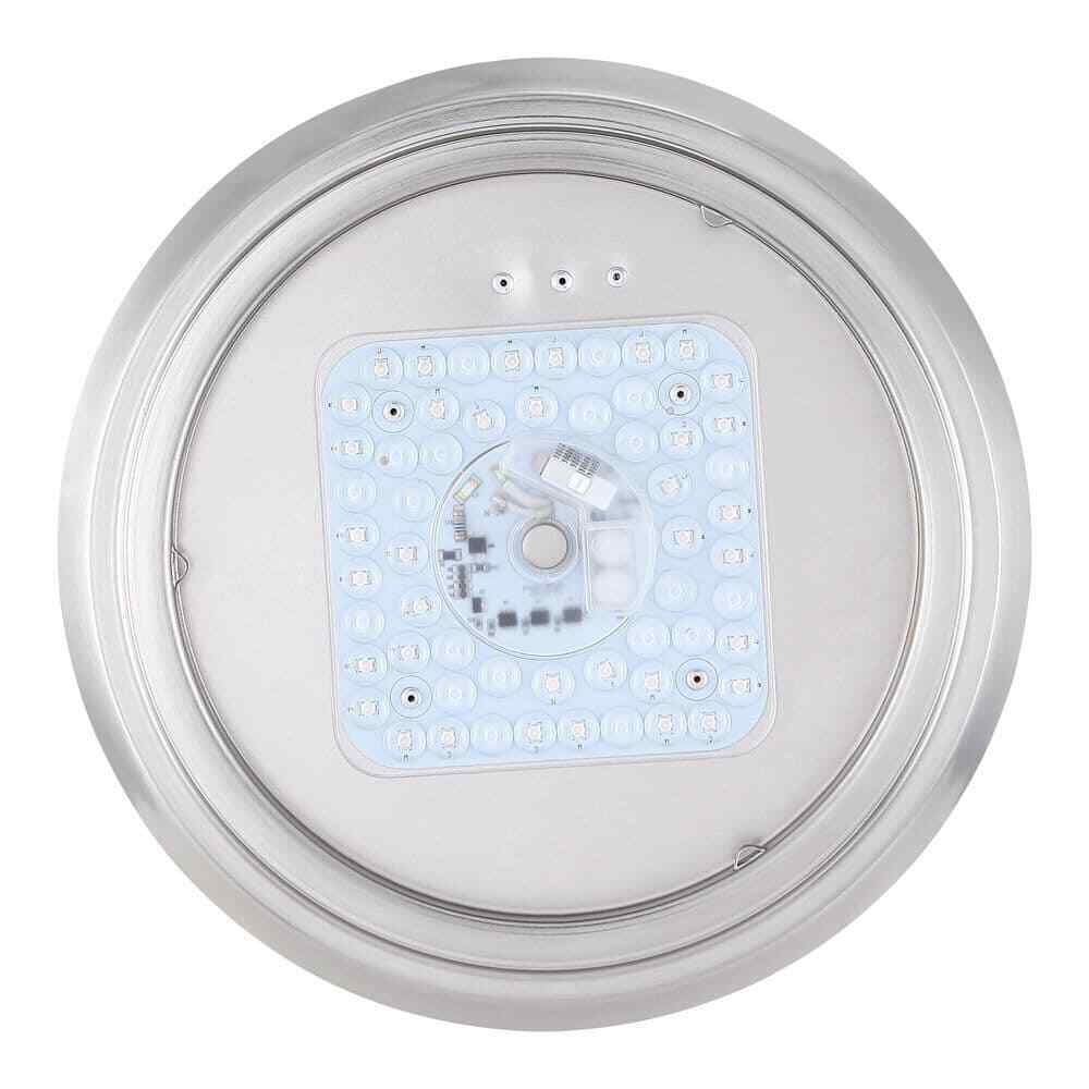 Pia Ricco Brushed Nickel Selectable LED CCT Color Changing Ceiling Flush Mount