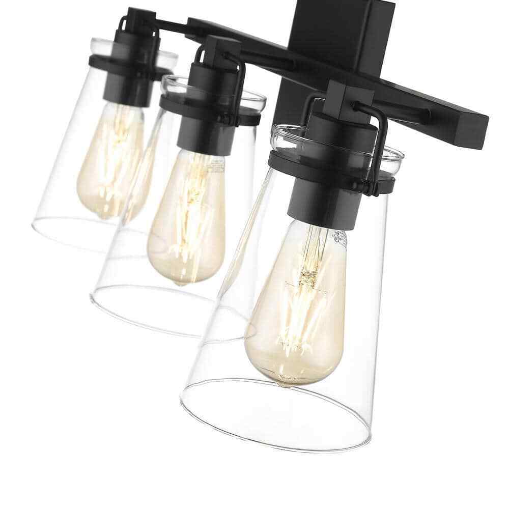 Home Decorators Collection Stonedale 20 in. 3-Light Black Vanity Light HDLI006