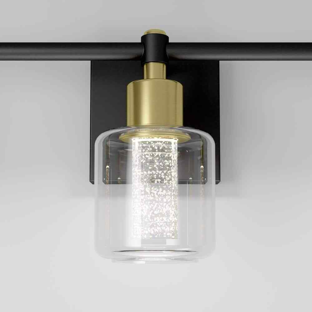 Artika Champagne Globe 3 Light Black & Gold Modern Integrated LED Vanity Light