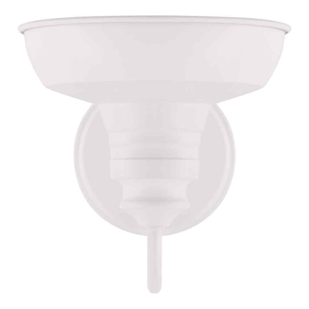 Hampton Bay Elmcroft 7.63 in. 1-Light Designer White Wall Mount Sconce Light