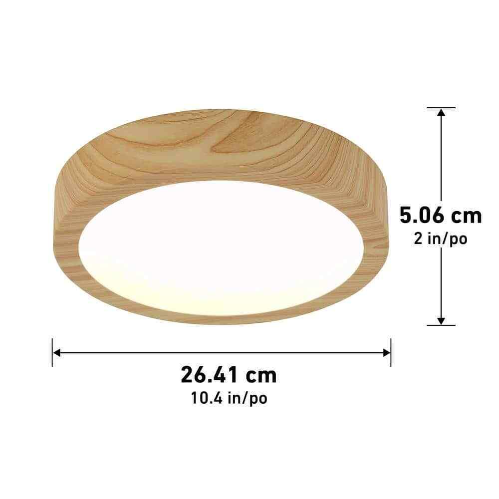Artika Dryad 10 in. 1-Light Wood Integrated LED Modern Flush Mount Ceiling Light