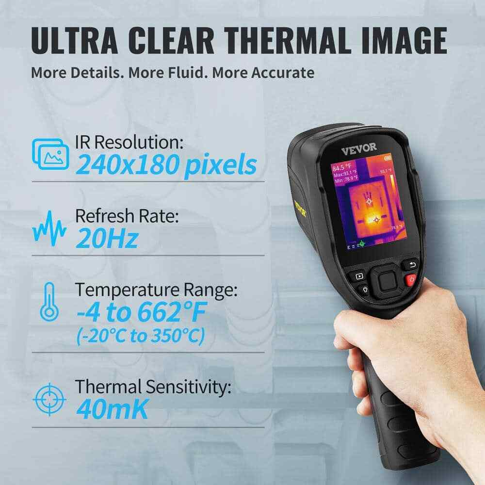 VEVOR Thermal Imaging Camera 240x180 IR Resolution 43200 Pixel Infrared Camera