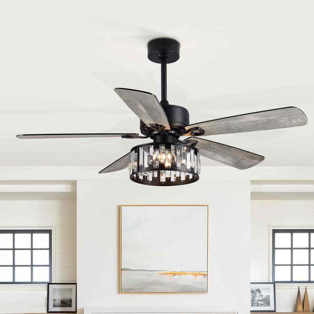 Breezary Sergio 52 in. Indoor Crystal Ceiling Fan w/ Remote Control and Light