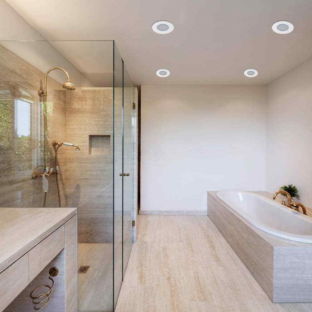 Globe Electric 4 in. White Recessed Circular Shower Lighting Kit 90663