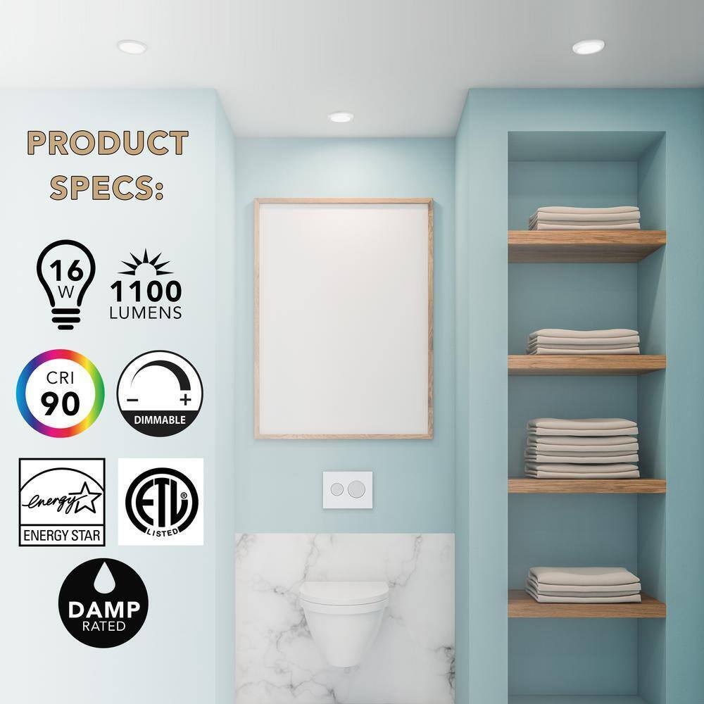 NEXT GLOW Ultra Slim Edge-Lit 6.5 in. White 4000K LED Ceiling Light 1-Pack