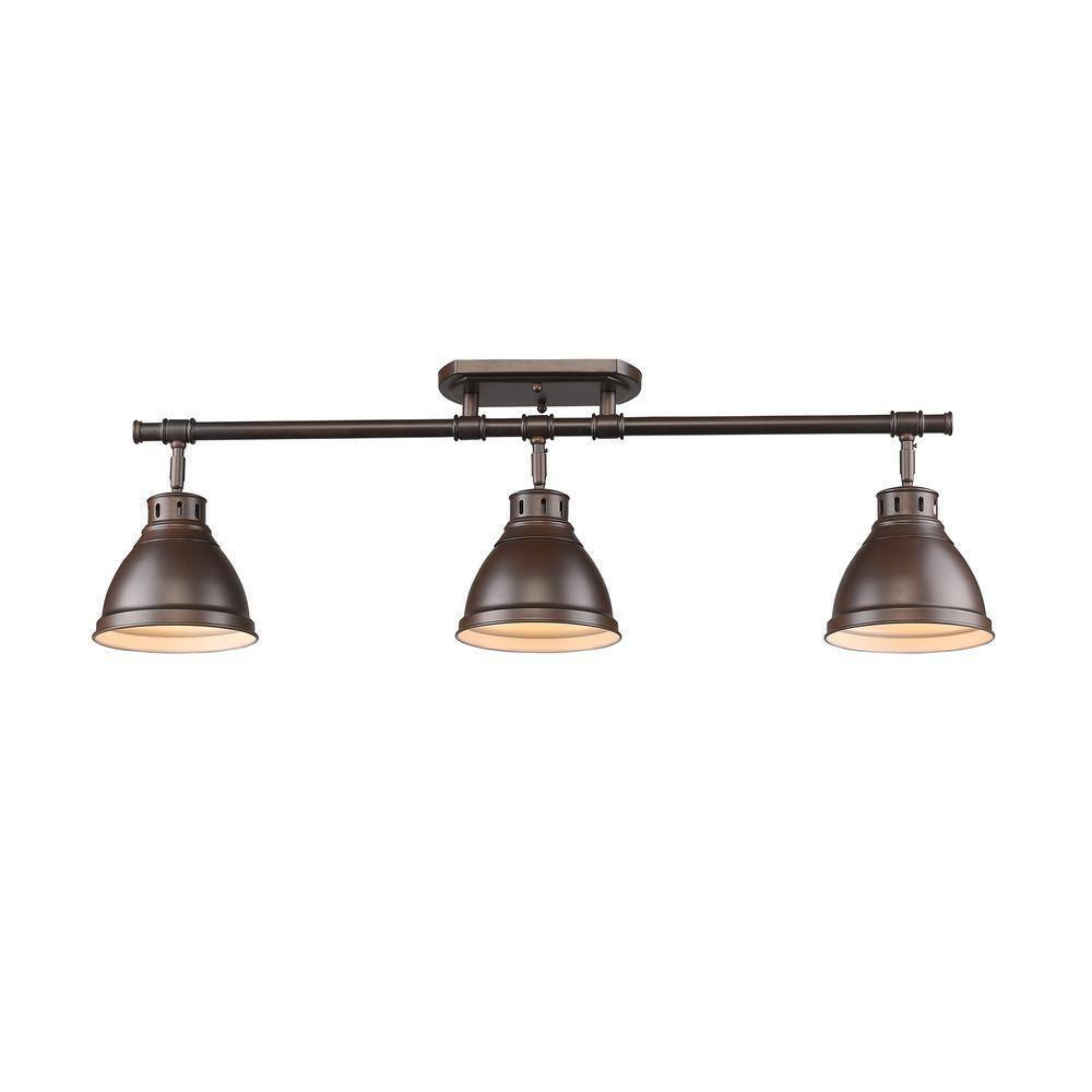 Golden Lighting Duncan 3-Light Rubbed Bronze Semi-Flush Mount