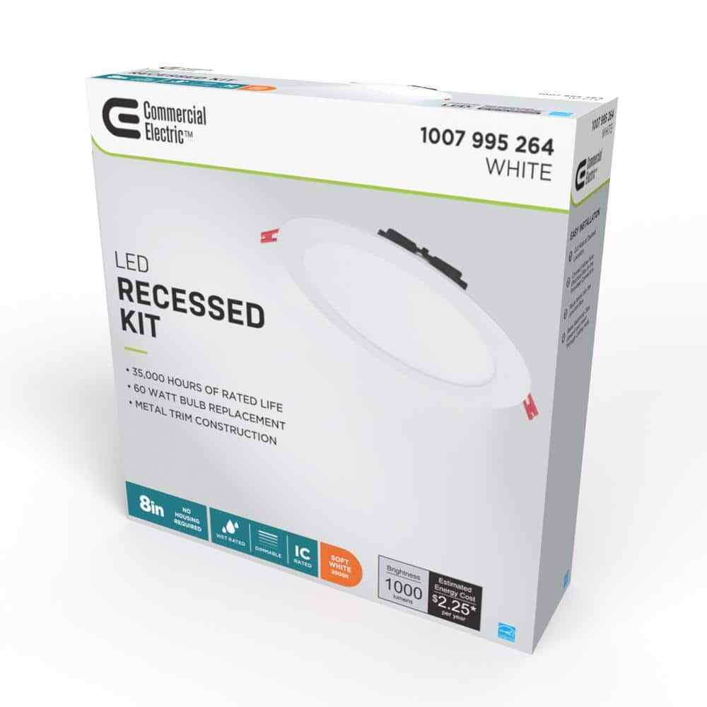 Commercial Electric 8 in. Canless Integrated LED Recessed Light Kit