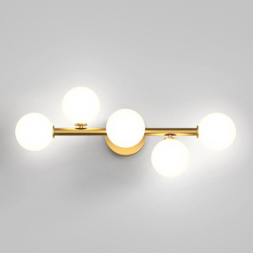 Artika Bloom Gold Modern LED Vanity Light Bar for Bathroom w/ Frosted Glass