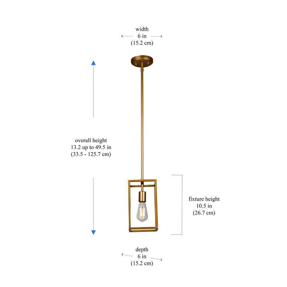 STANFORD LIGHTING Argenta 1-Light Antique Brass Cage Pendant
