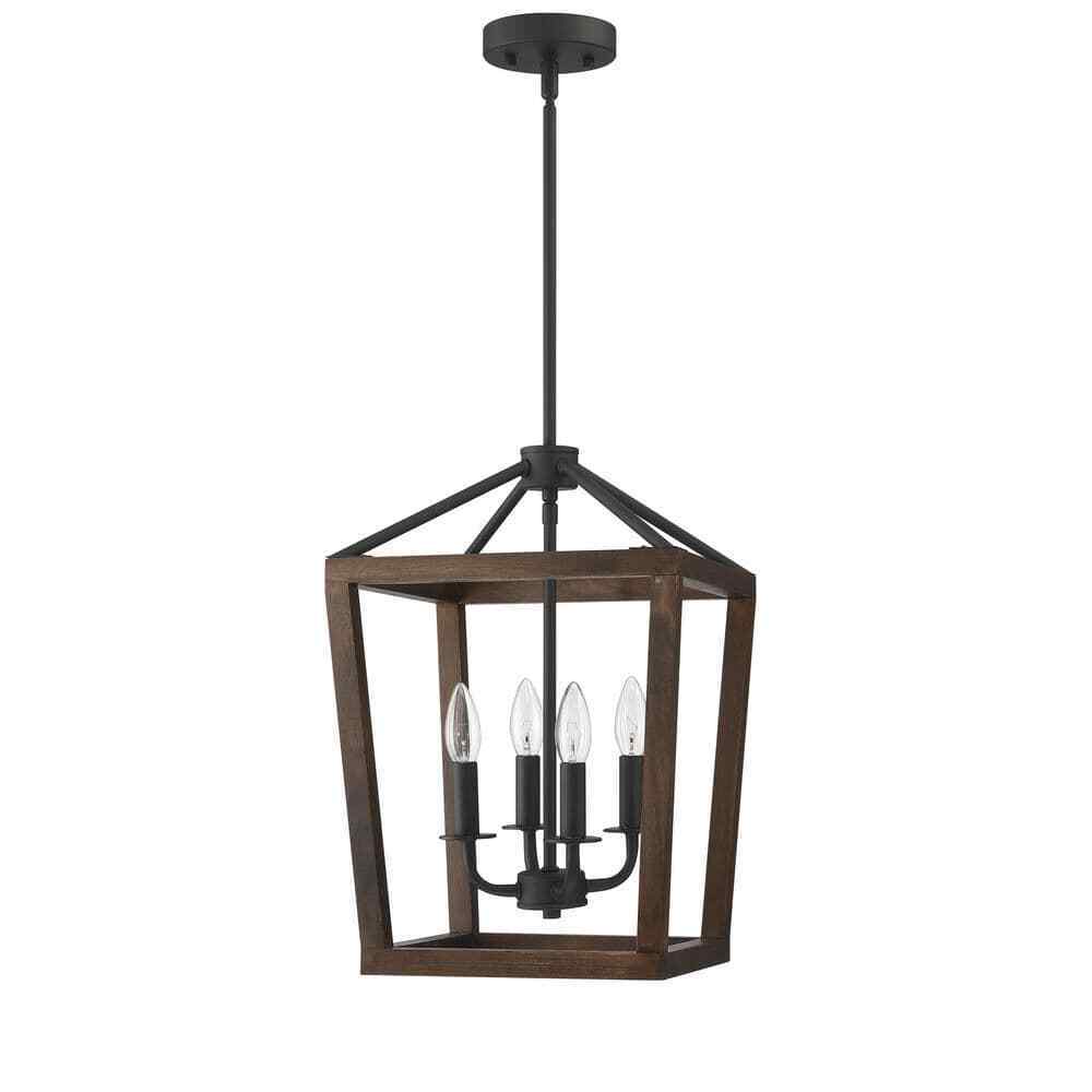 Pia Ricco 4-Light Matte Black Lantern Pendant 1Jay-51214