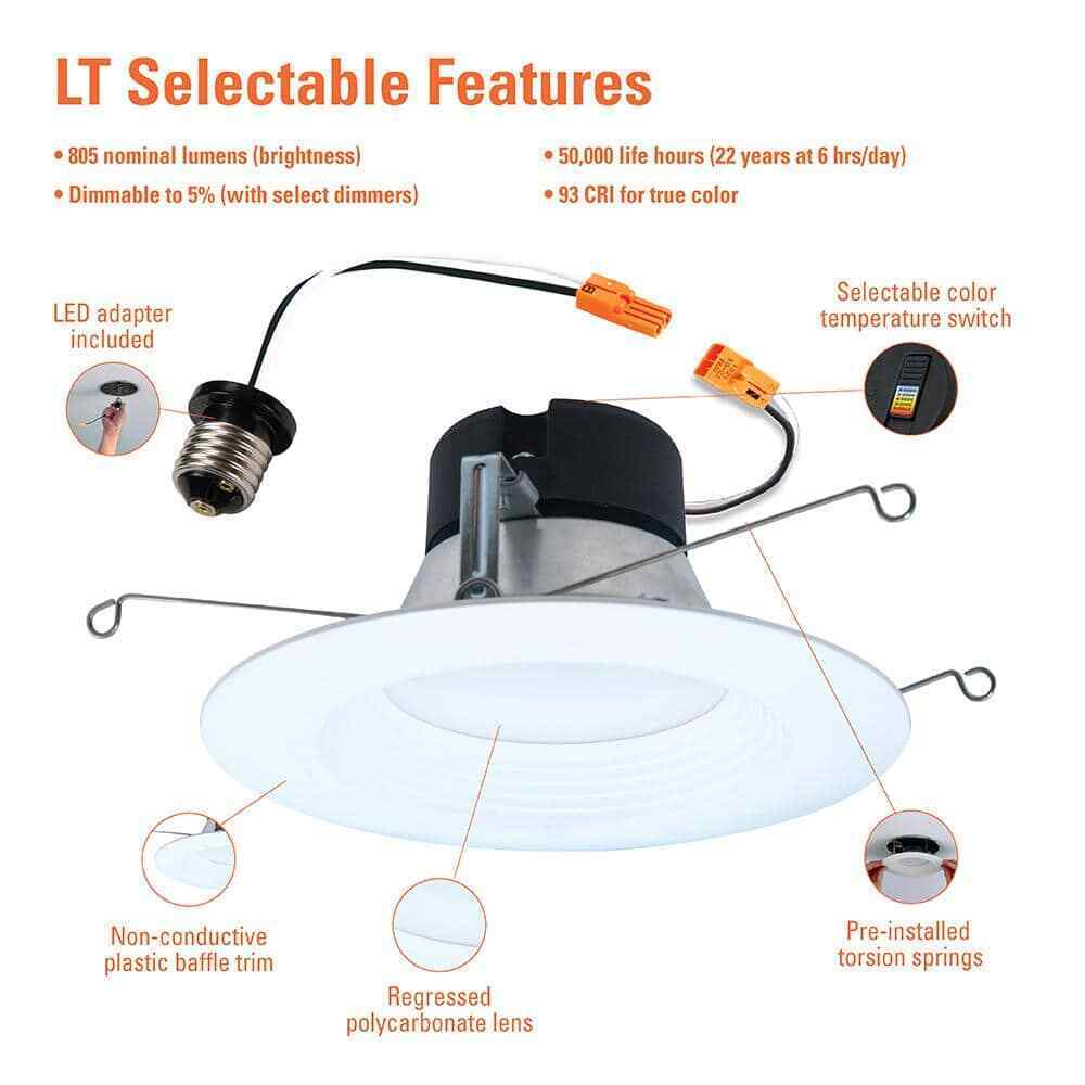 HALO LT 5/6 in. LED Retrofit Module with Baffle Trim 5CCT 750lm