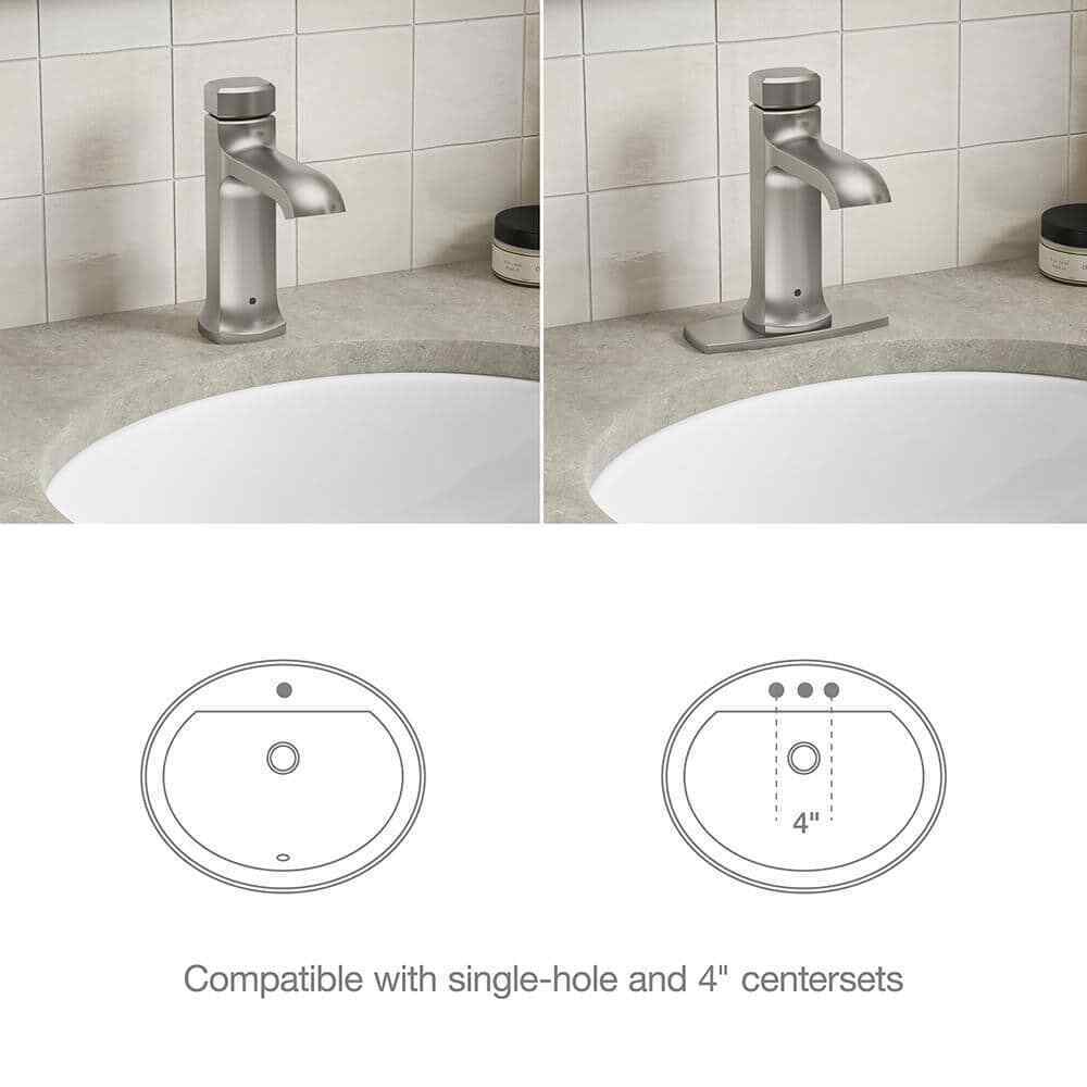 KOHLER Rubicon Powered Touchless Single Hole Bathroom Faucet in Brushed Nickel