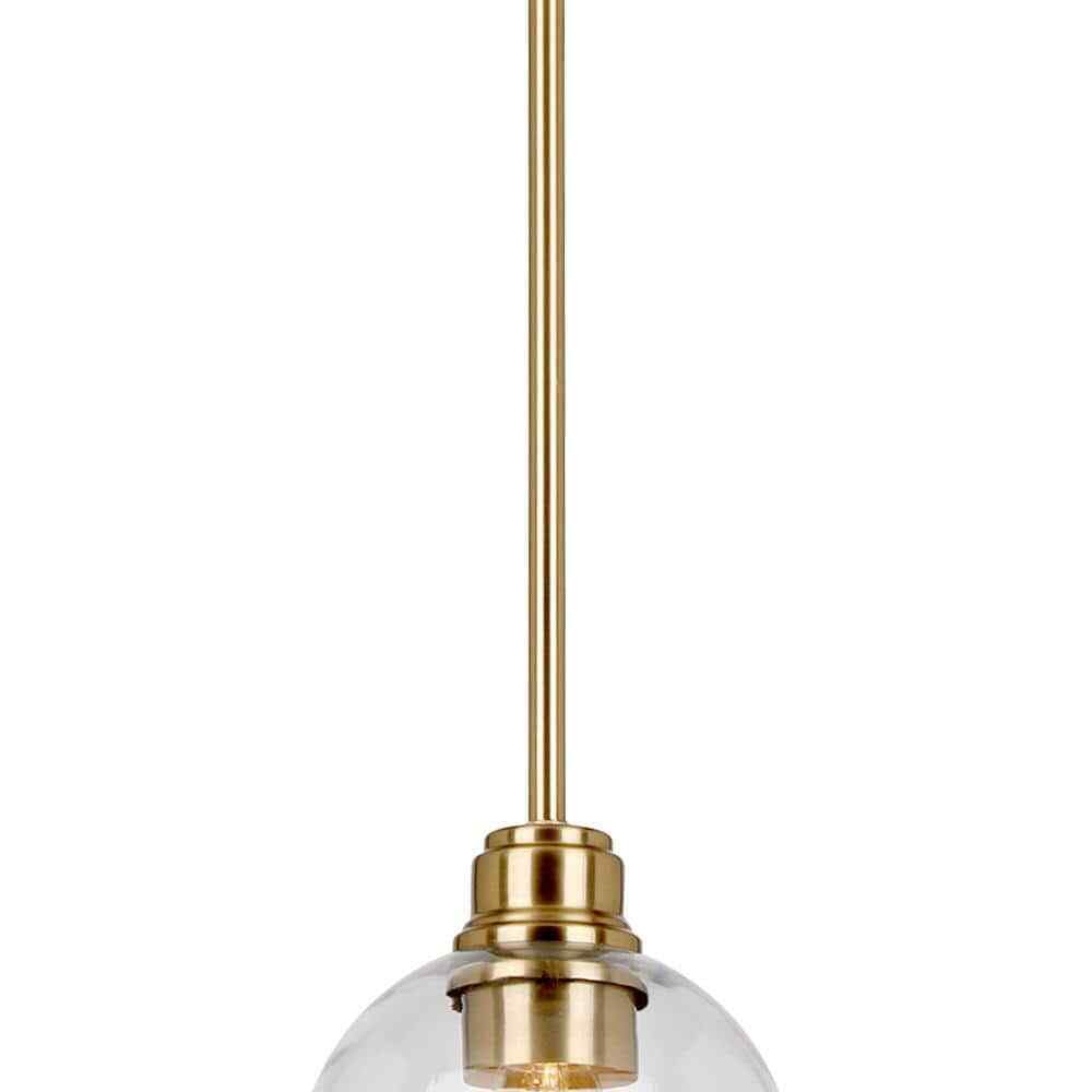 Hampton Bay Florabelle 6 in. W Mini-Pendant Antique Gold Clear Globe Glass Shade