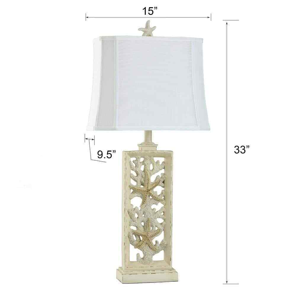 StyleCraft South Cove 33 in. Weathered Cream Table Lamp L317869DS