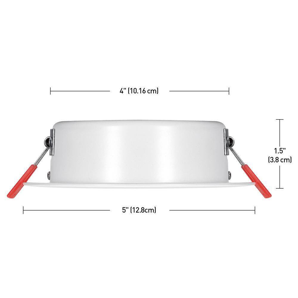 Globe Electric Slimline Swivel 4 in. White Finish Integrated LED Recessed Kit