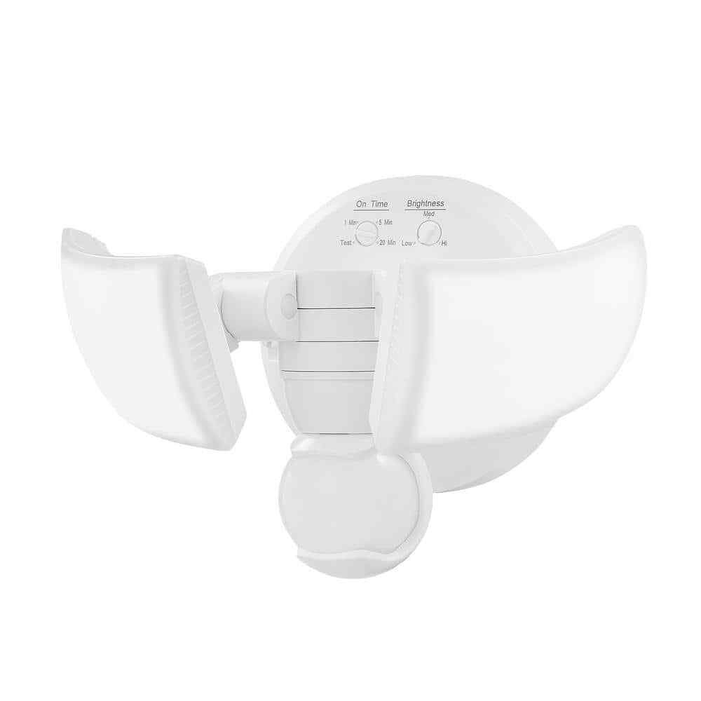 Defiant MaxDetect Motion Wired 2-Head LED Security Flood Light, White, Outdoor