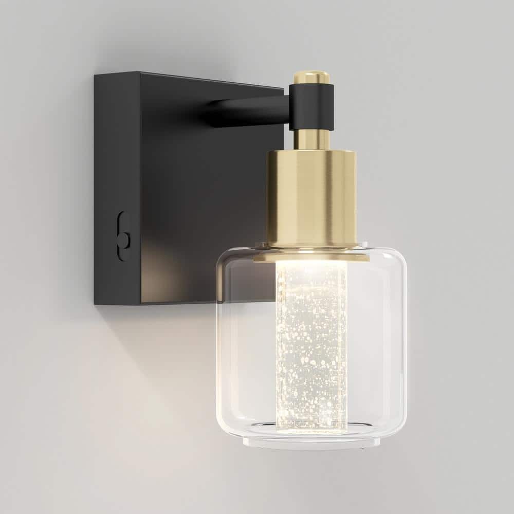 Artika Champagne Globe 5 in. Black Gold Modern Dimmable Bath Vanity Light